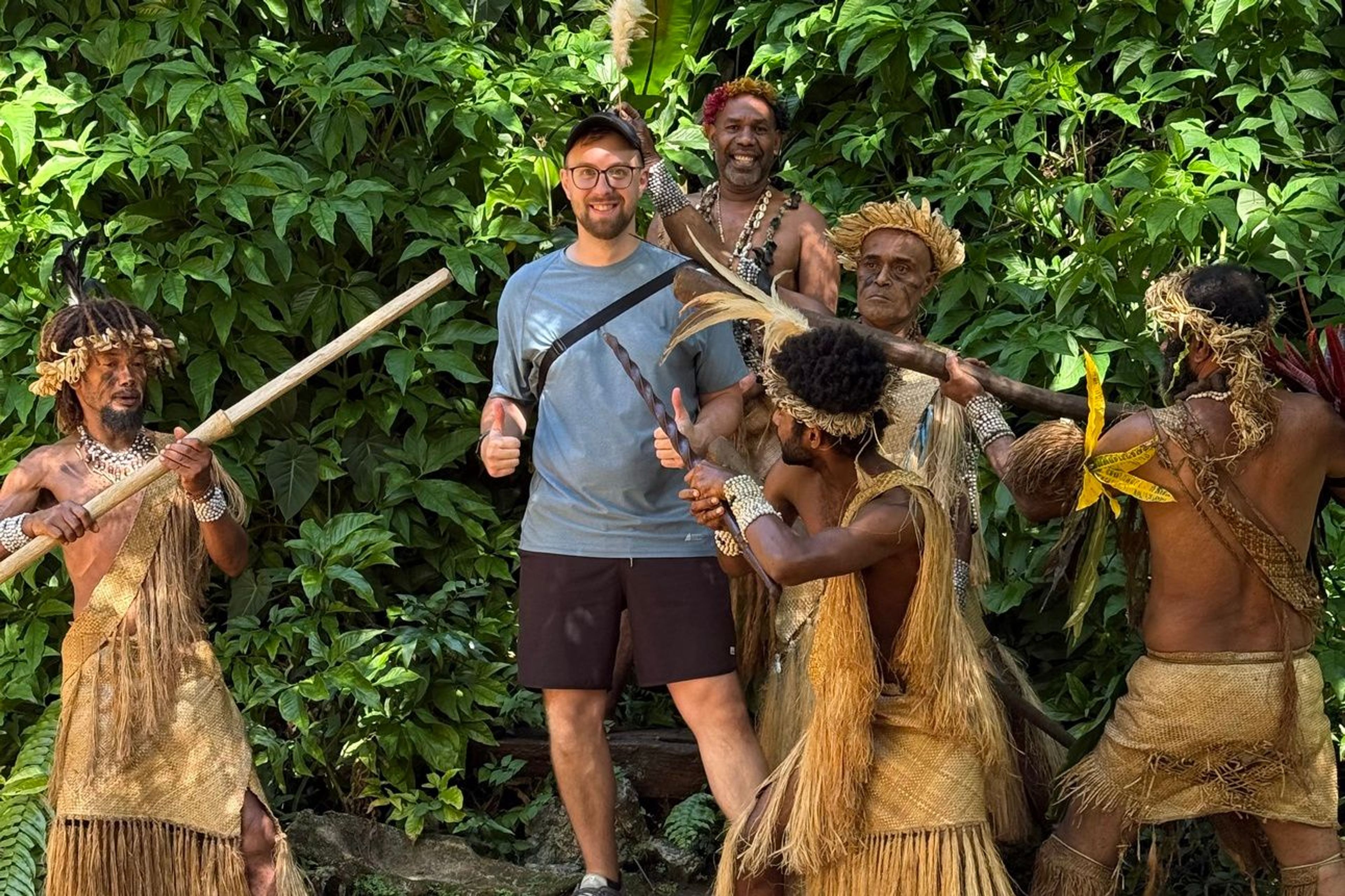 Mike getting fake attacked by the Ekasup tribe