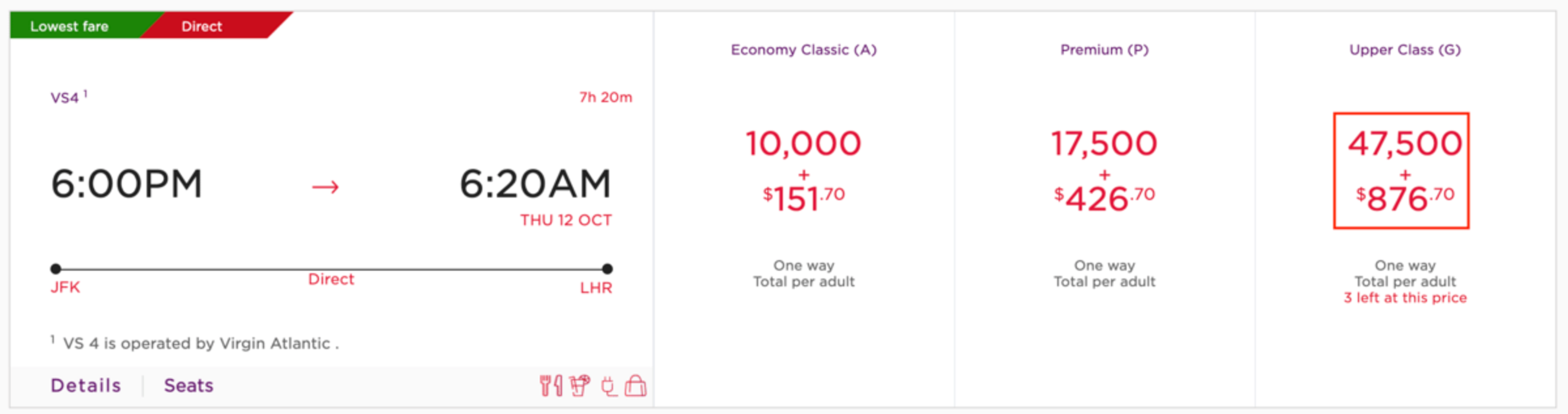 Same booking but in business class