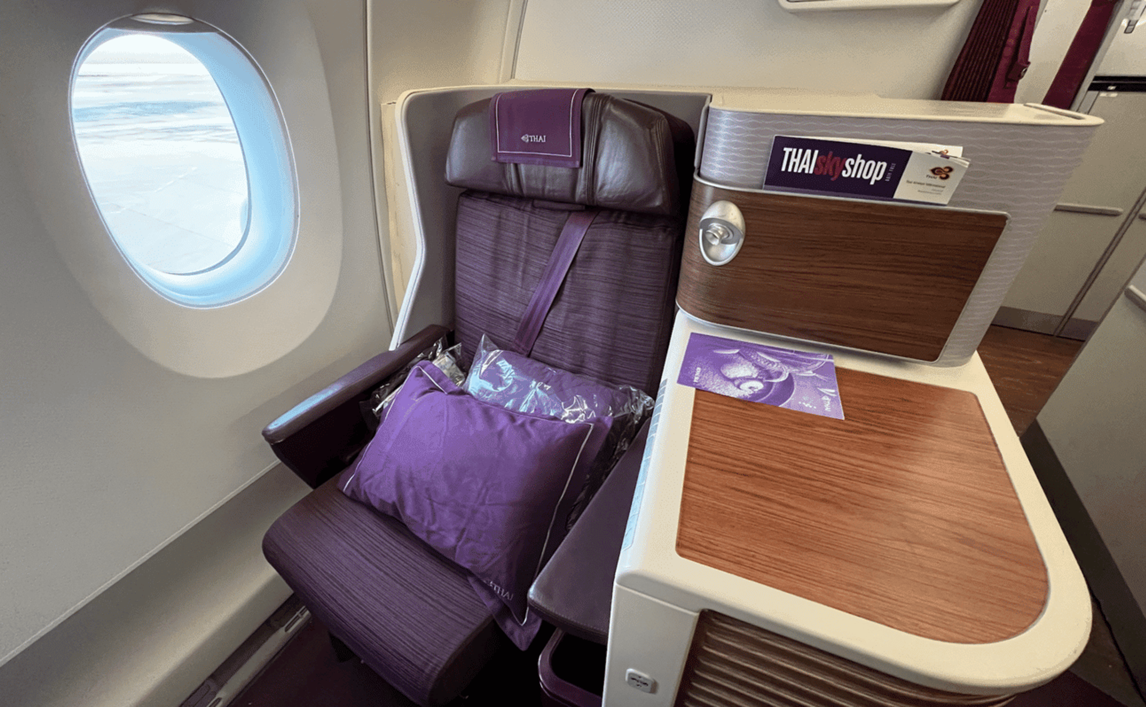 A photo from Mike's Thai Airways business-class flight