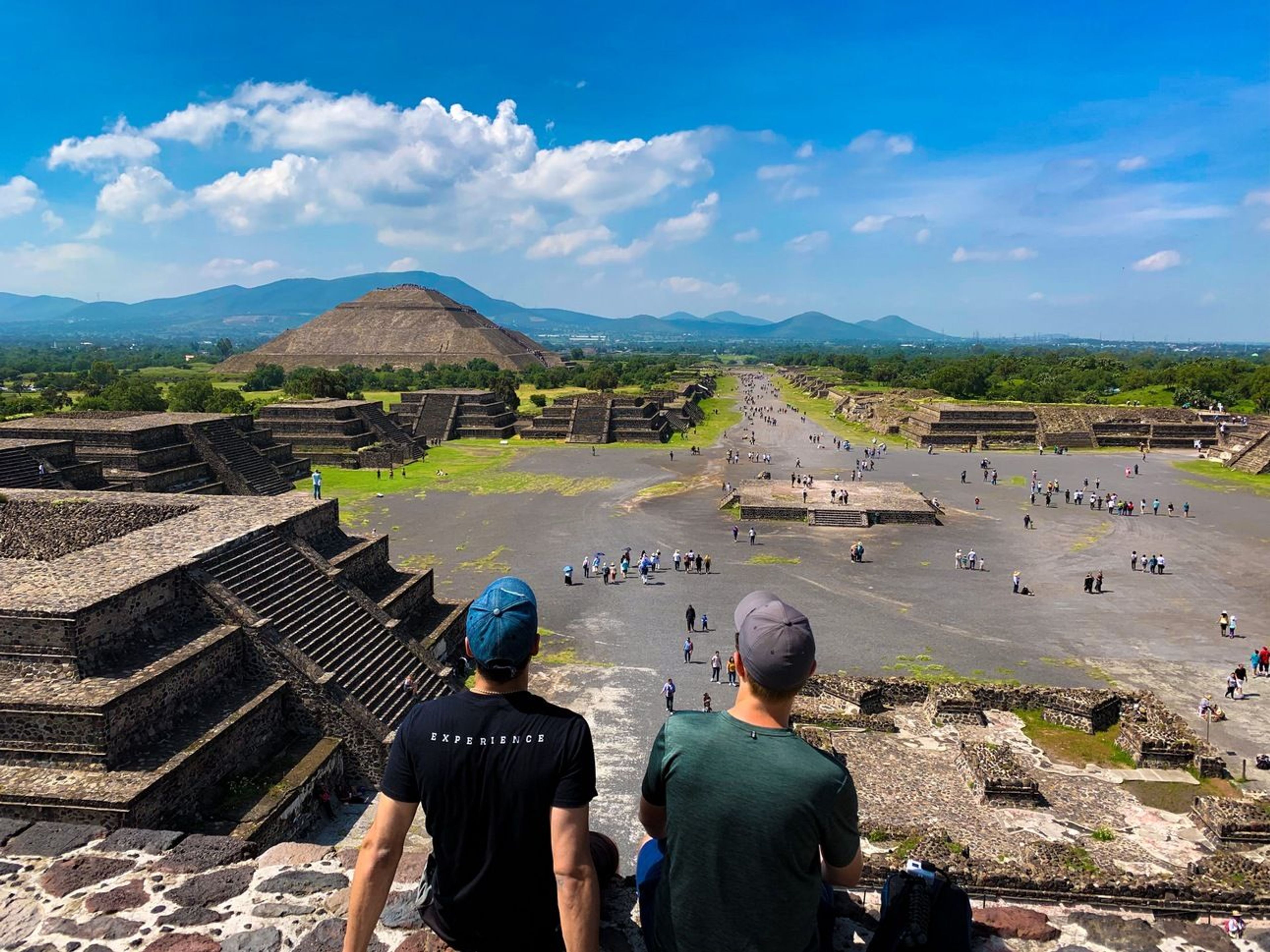 Me and my best friend sitting on the Pyramid of the Moon