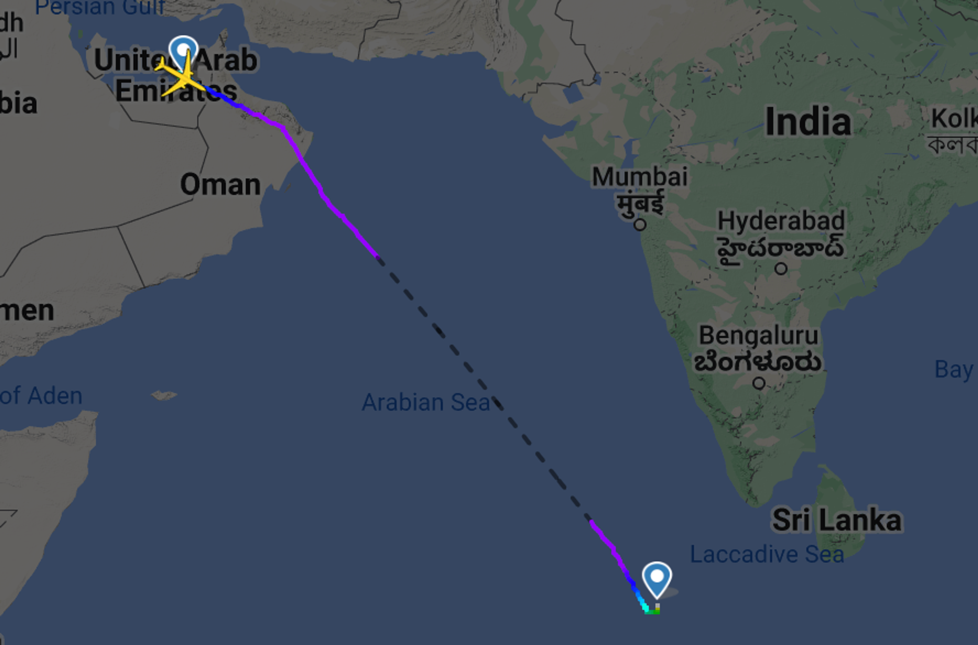 AUH-MLE flight
