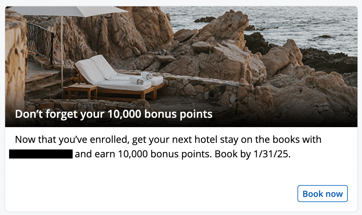 My offer to earn 10,000 bonus UR Points on hotel bookings