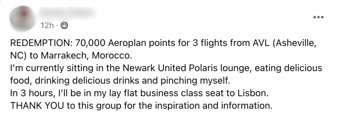 A post fro the Daily Drop lounge discussing an epic redemption from a lounge member