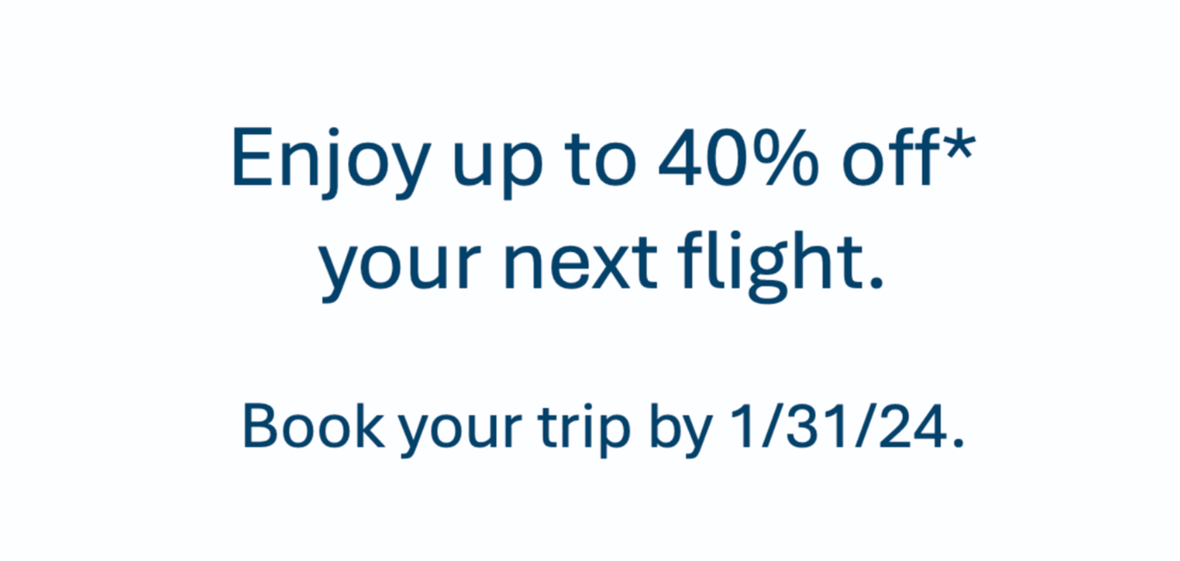 A screenshot from Alaska's email advertising the 40% discount promotion
