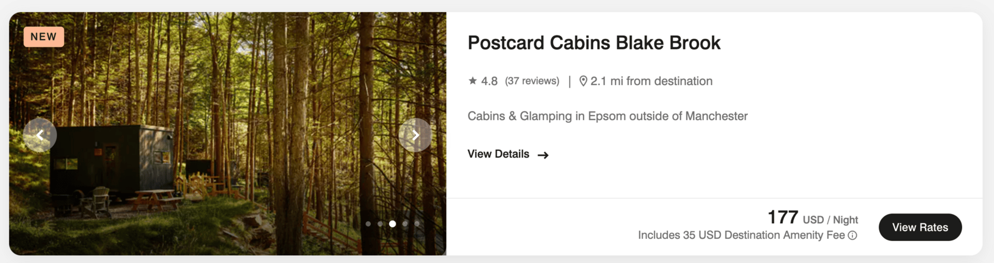 Postcard Cabin Example in New Hampshire