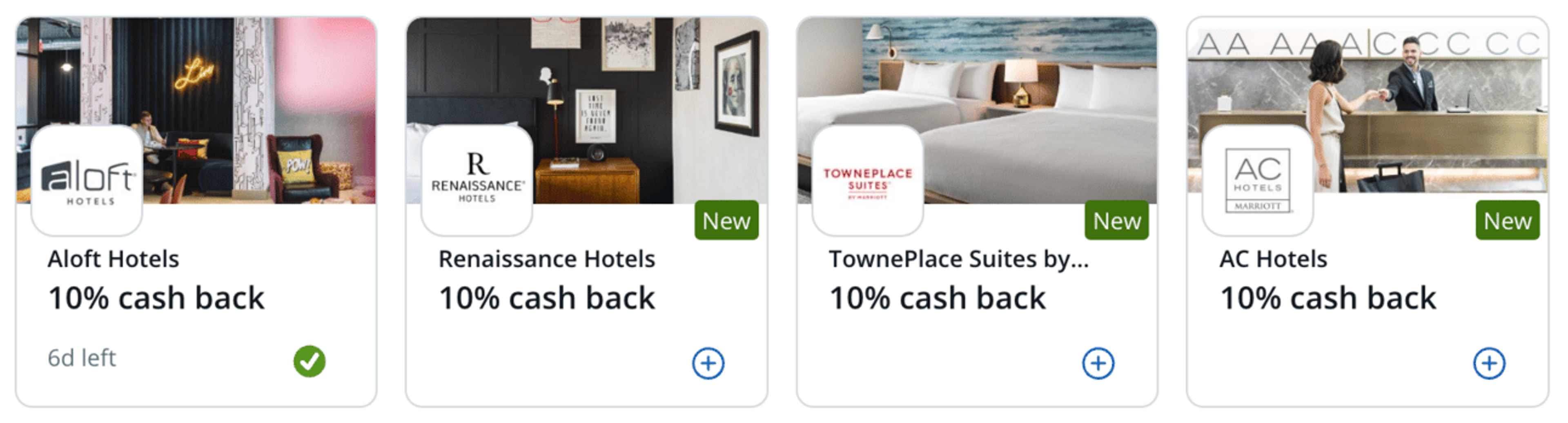 Example of various Marriott merchant offers on my card
