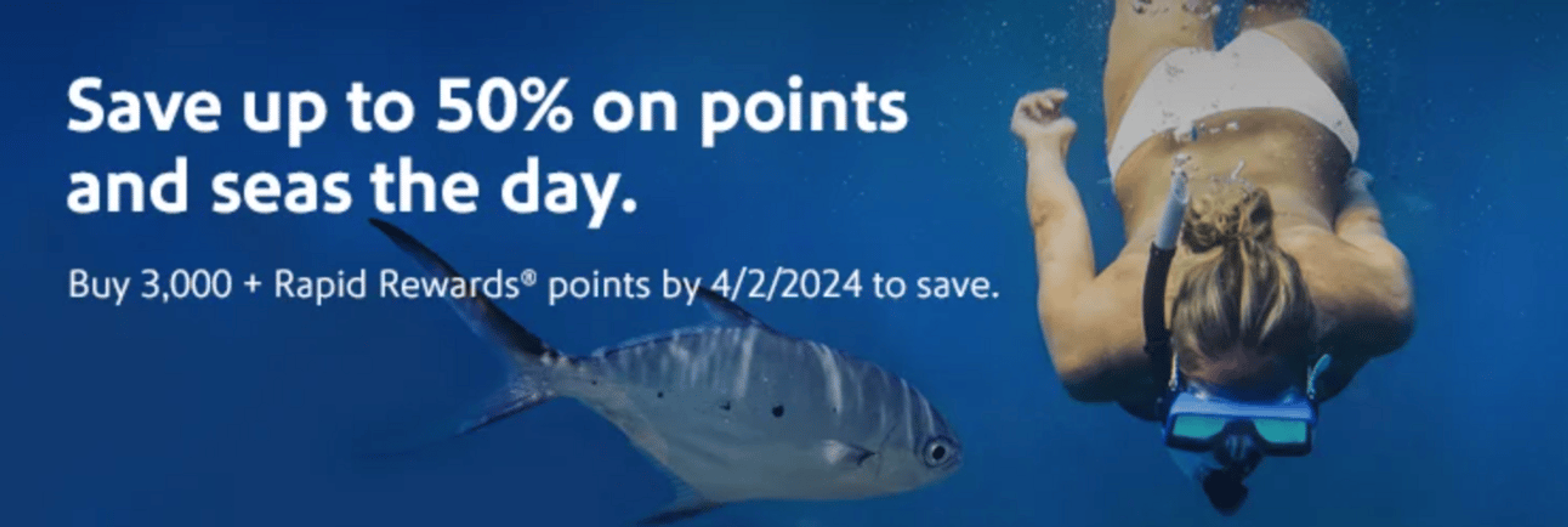 A screenshot f Southwest's current points sale
