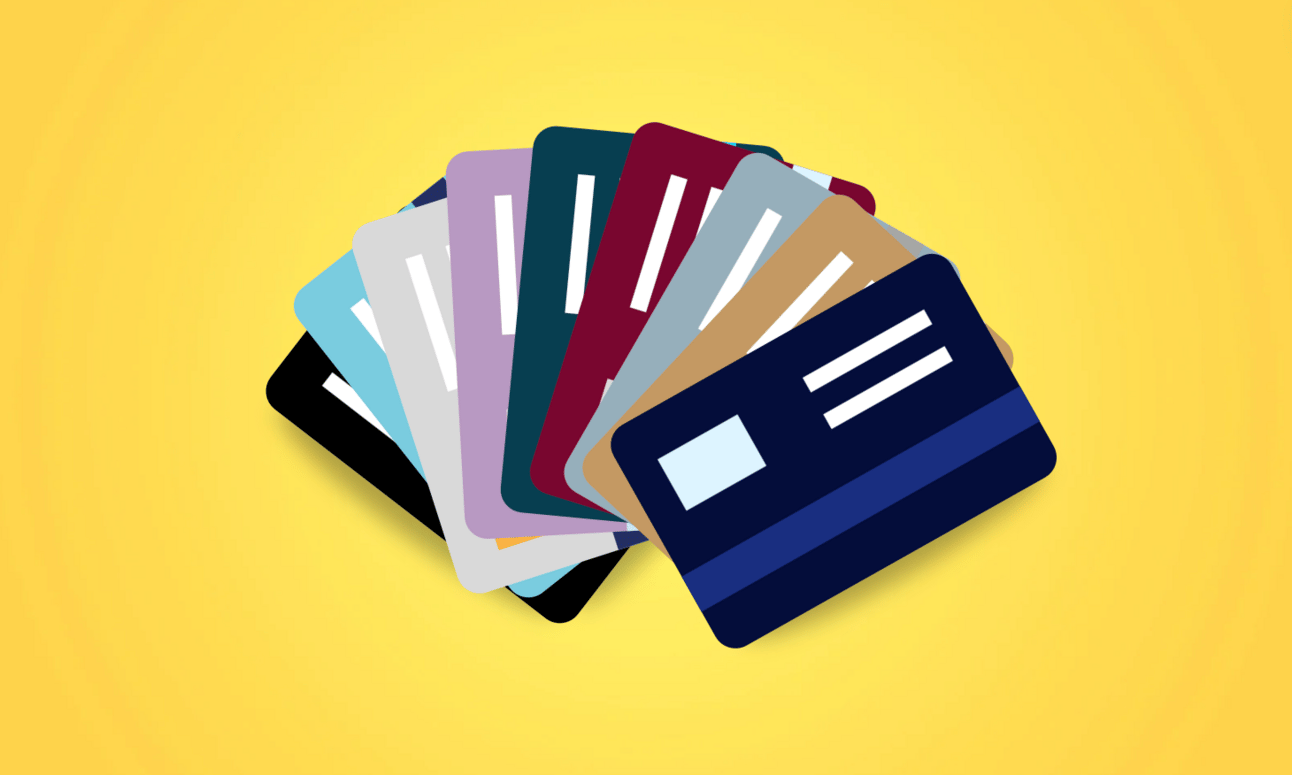 Fanned out credit card graphics