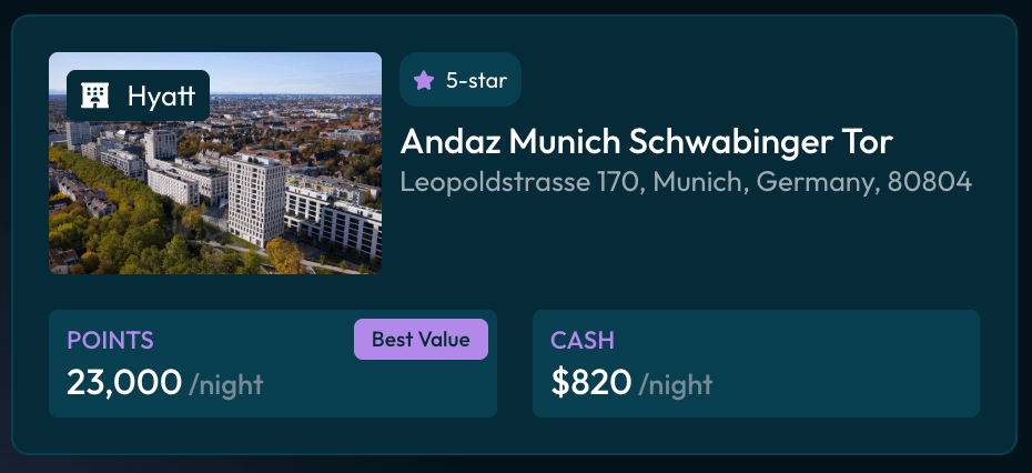 Andaz Munich for 23k points per night