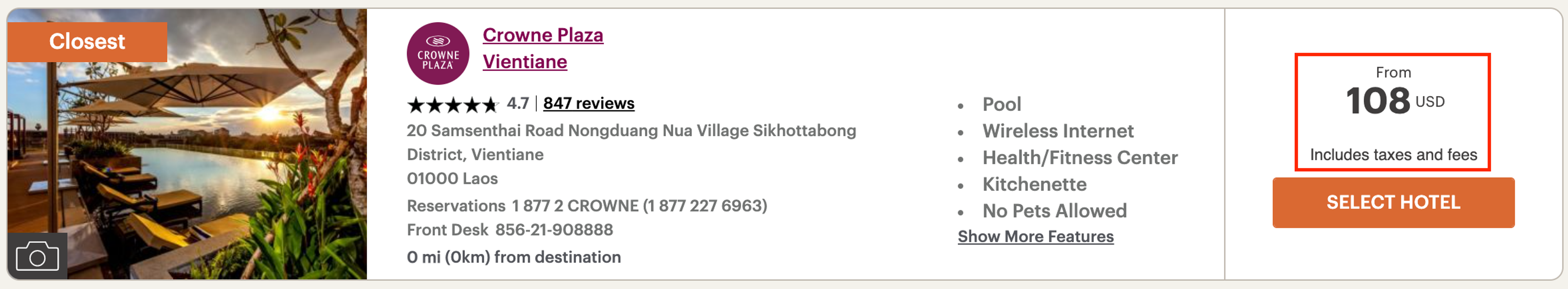 IHG sample booking