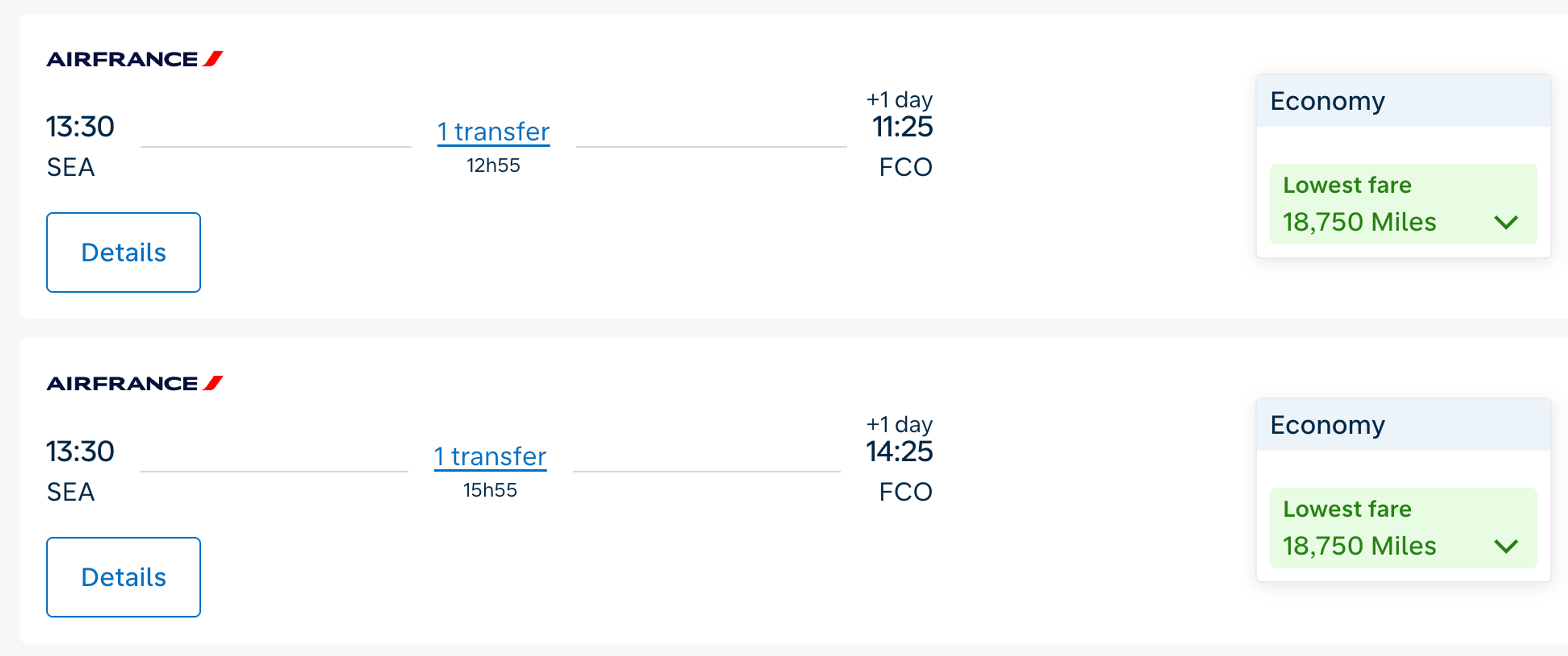 Seattle to Rome with Flying Blue miles