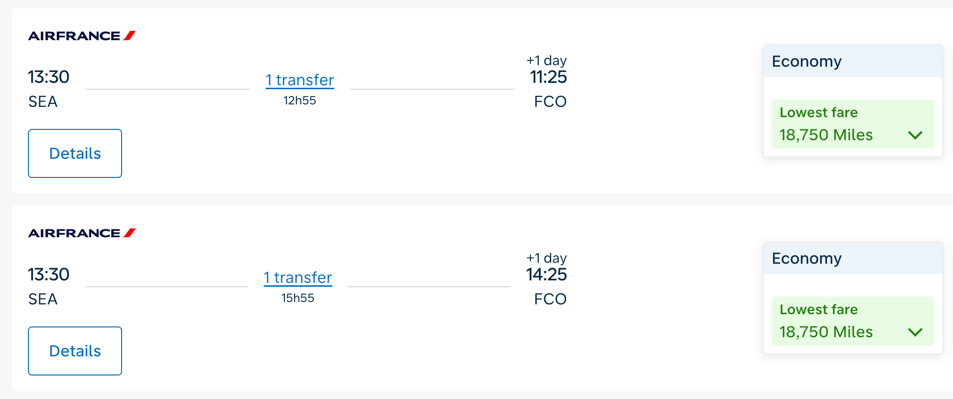 Seattle to Rome with Flying Blue miles