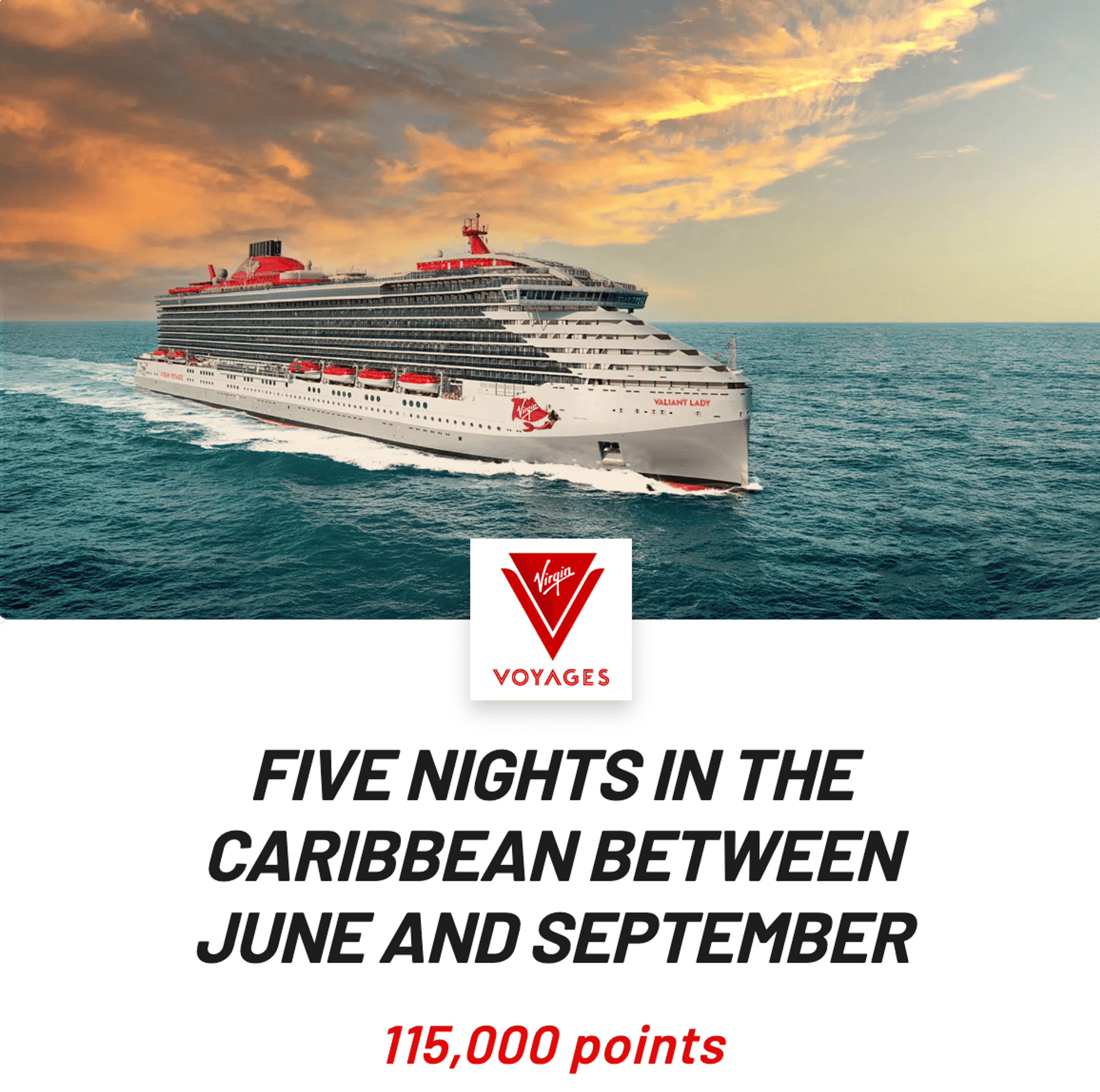 Virgin Voyages cruise for 115k points