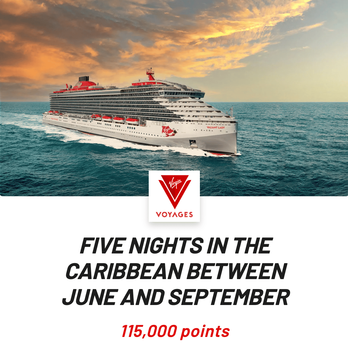 Virgin Voyages cruise for 115k points