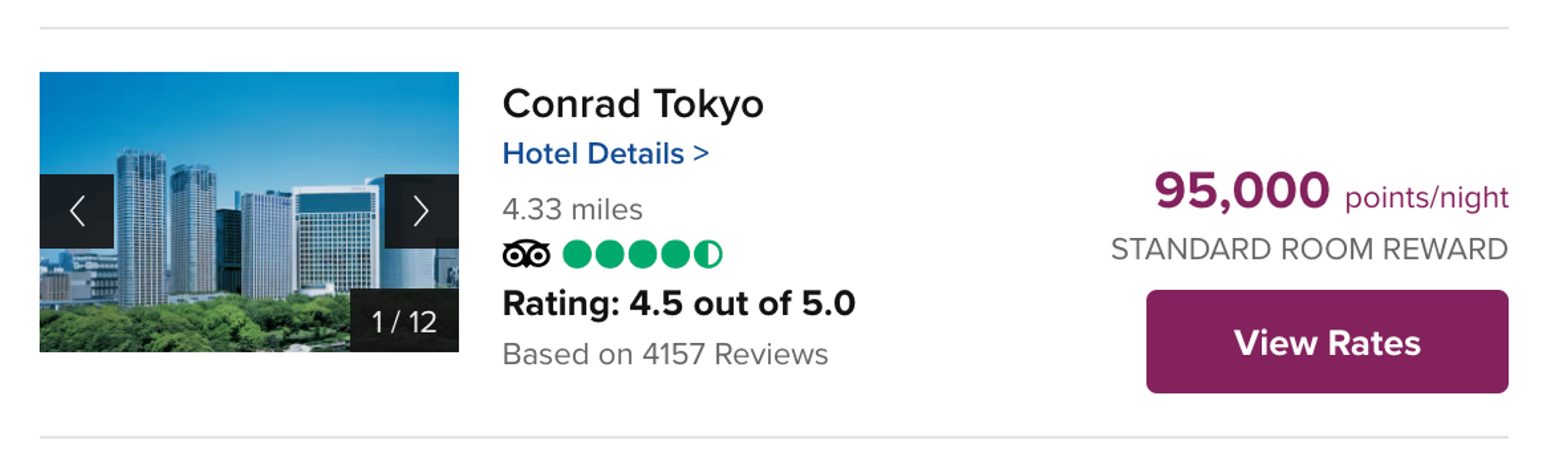 Conrad tokyo for 95,000 points