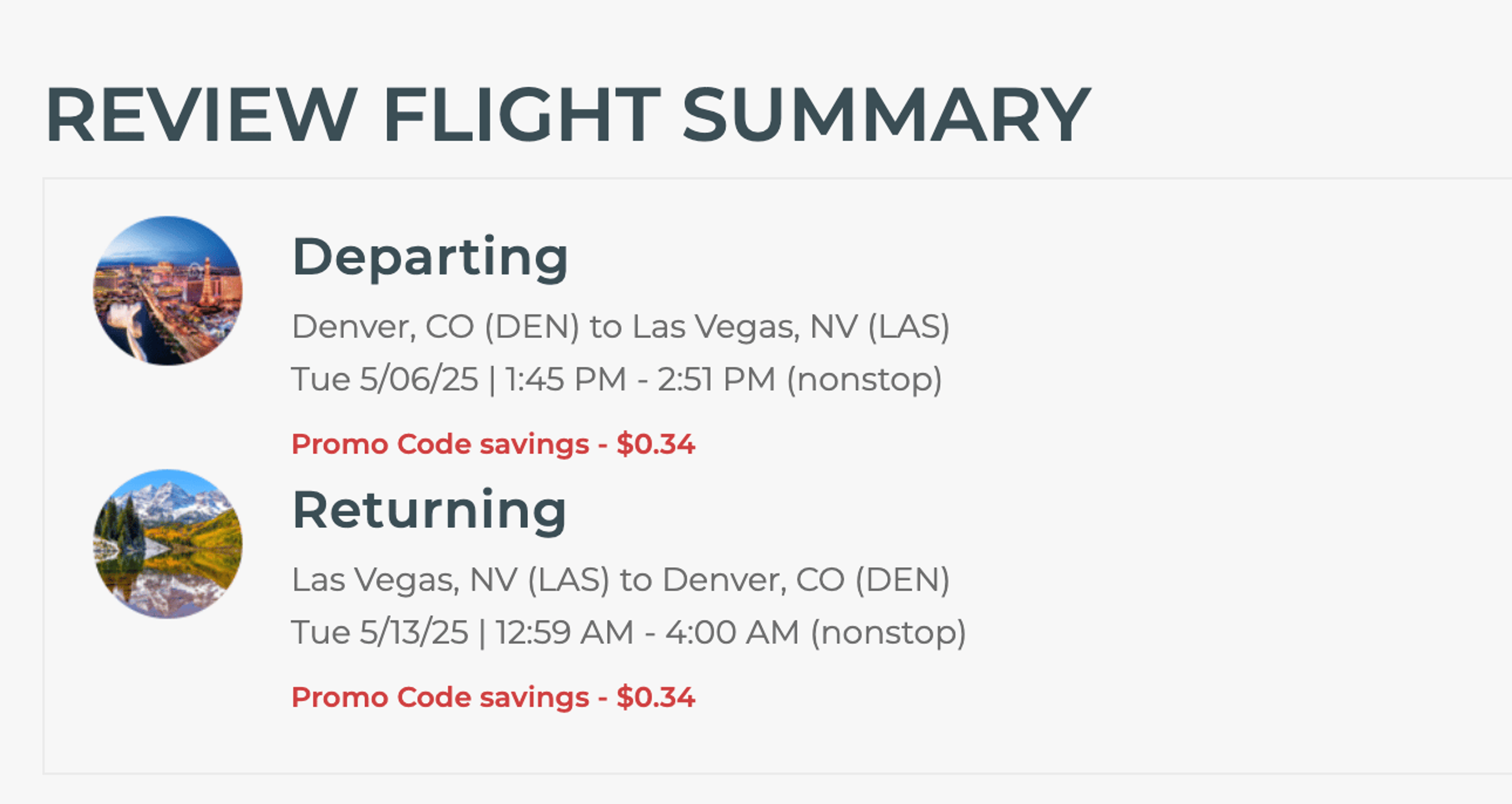 Denver to Las Vegas for $78 round trip
