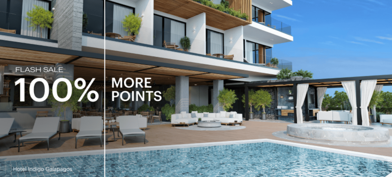 A screenshot of the landing page for IHG's points sale