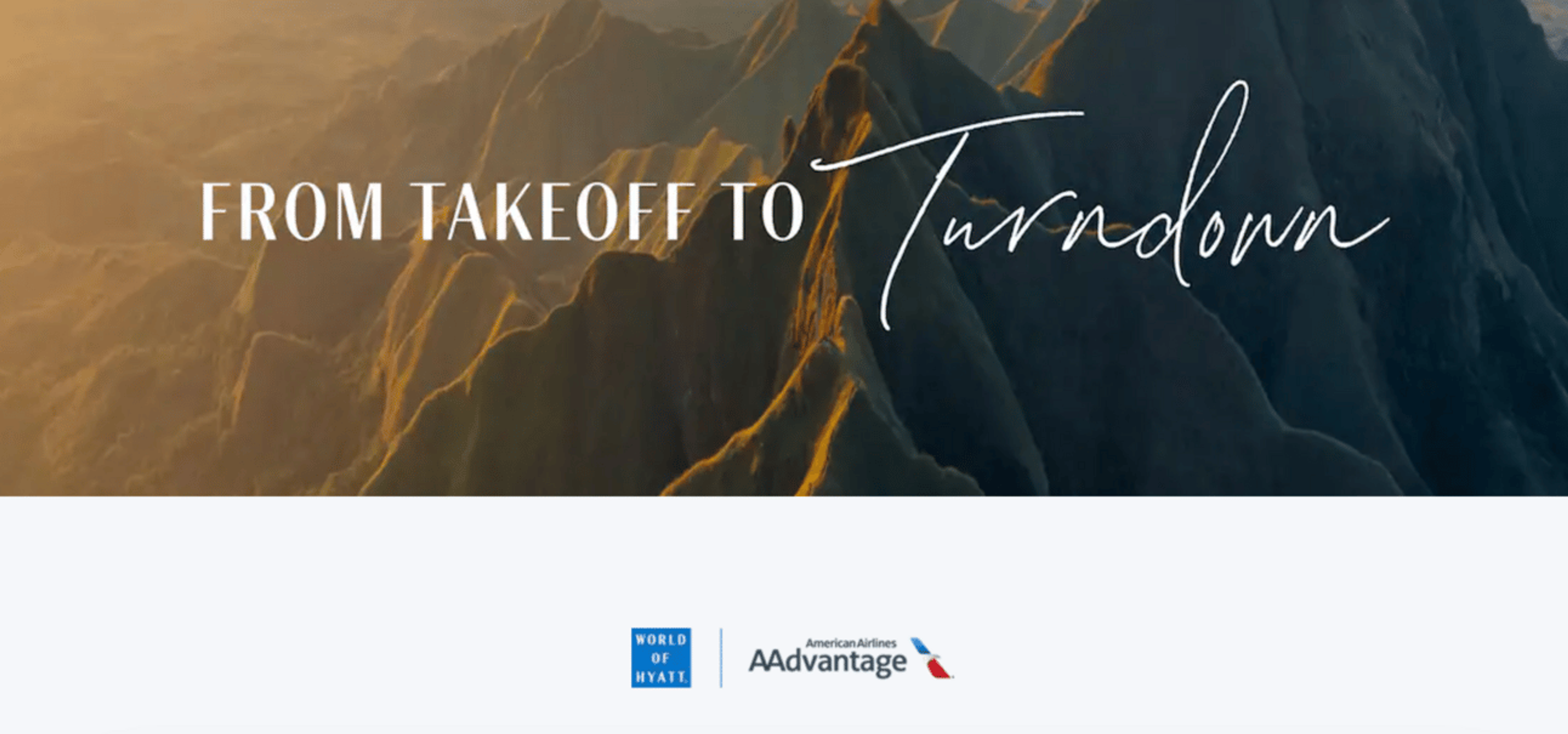 Banner image from the partnership page of Hyatt and AA