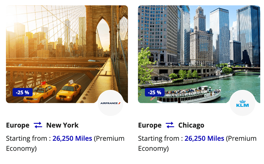 Fly from New York or Chicago to Europe for 26,000 miles in Premium Economy