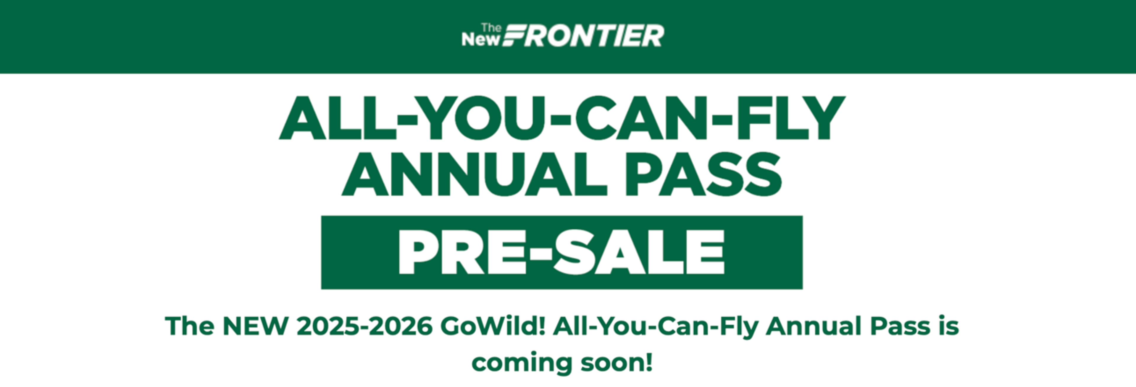 Banner image for Frontier's flight pass pre-sale