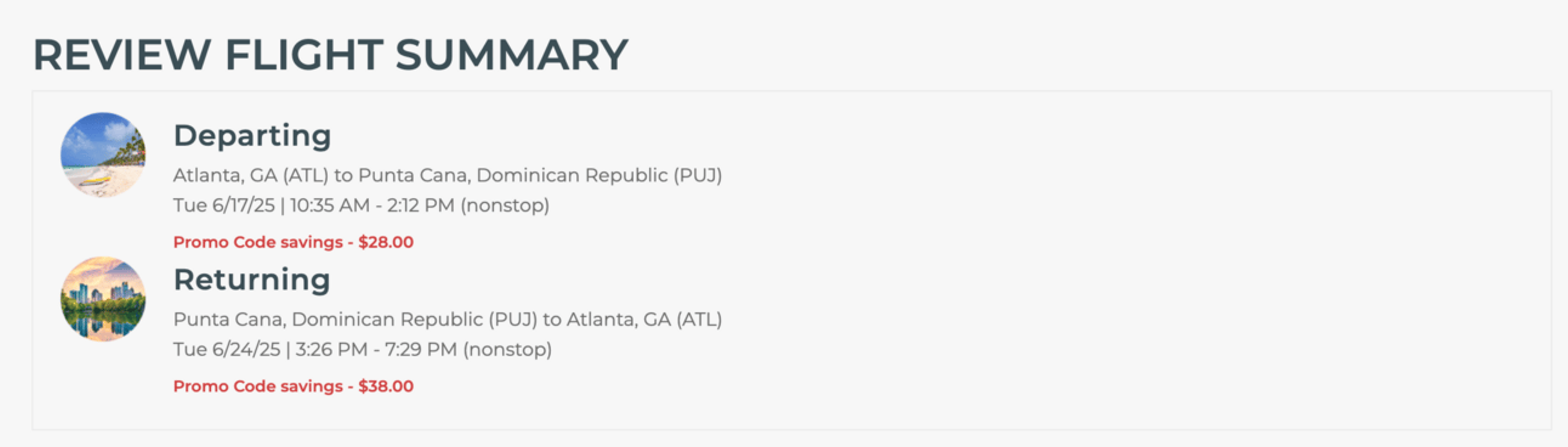 Atlanta to Punta Cana for $292