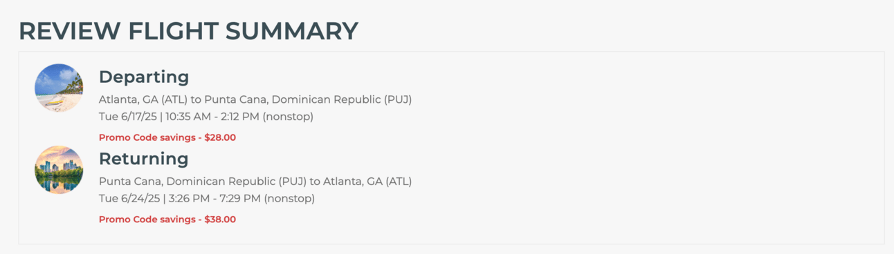 Atlanta to Punta Cana for $292