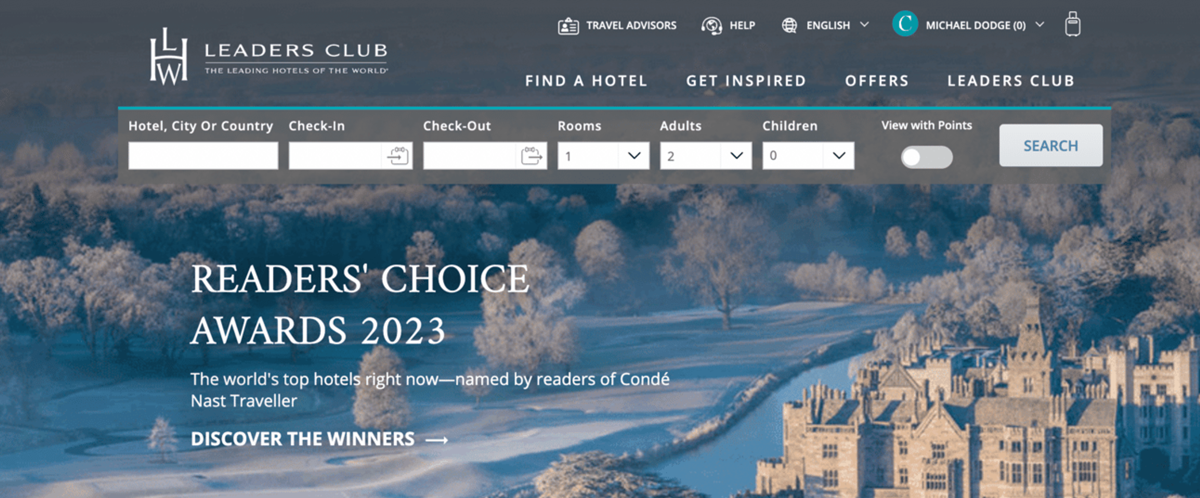 A screenshot of the homepage of LHW's website