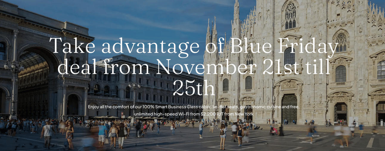 Sale page for La Compagnie's Blue Friday Sale