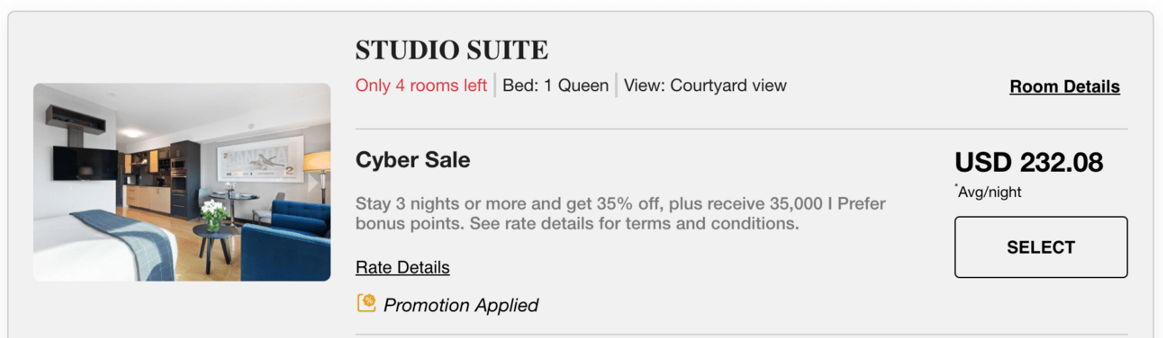 A hotel in downtown Toronto for $232 per night