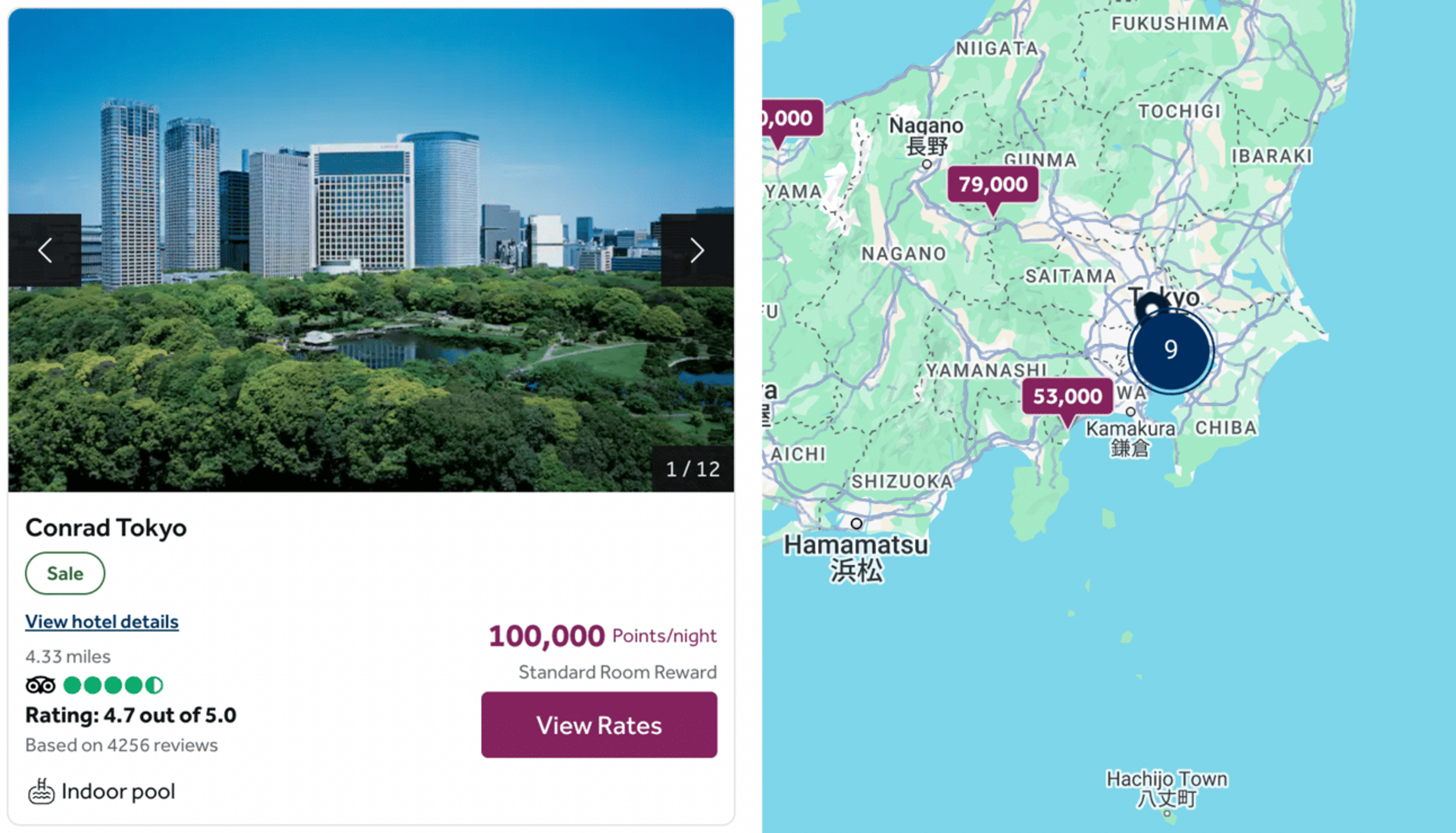 Conrad Tokyo for 100,000 points