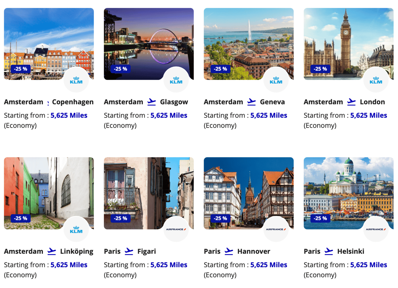 Screenshot of Flying Blue's July promo