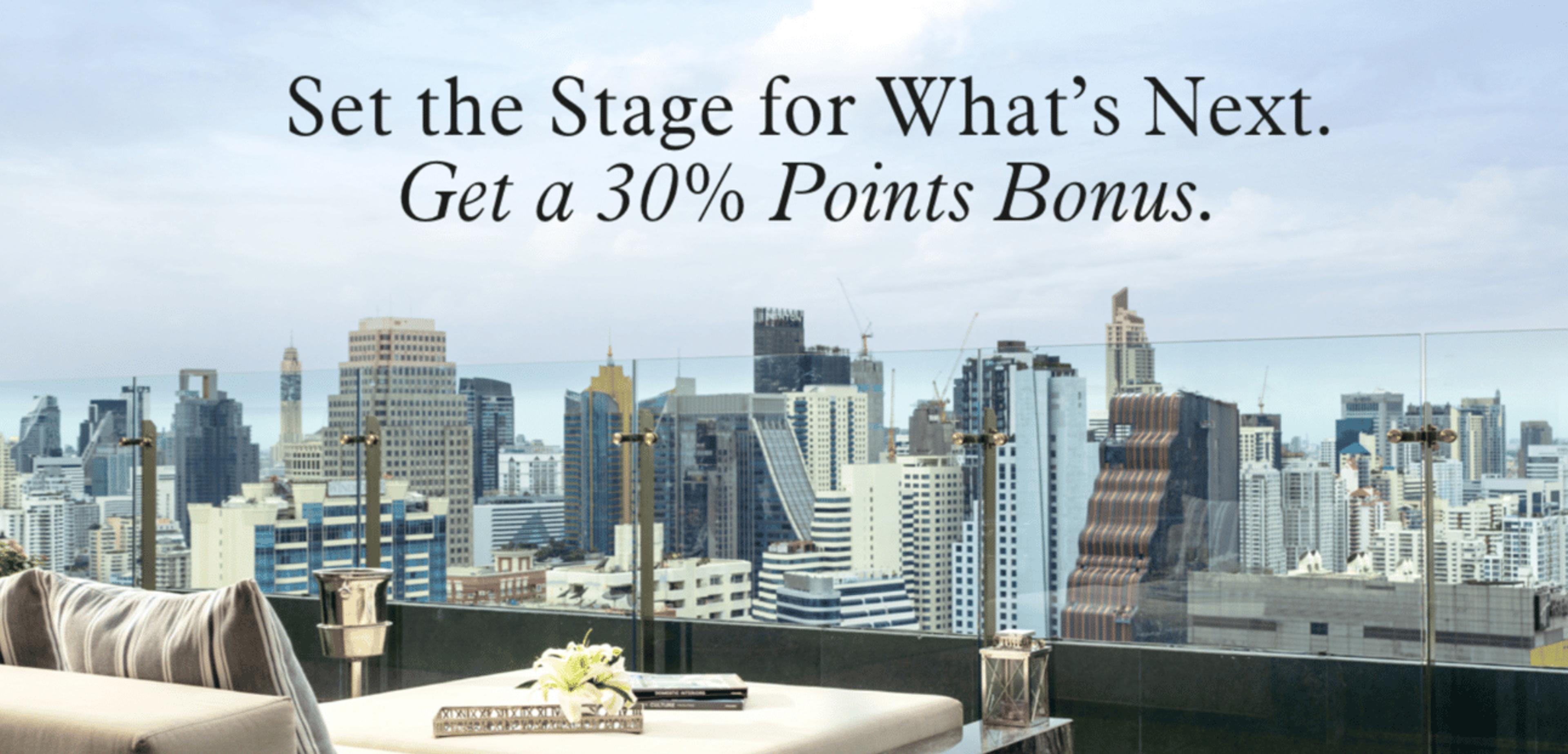 Banner image from Marriott's current points sale of 30-40%
