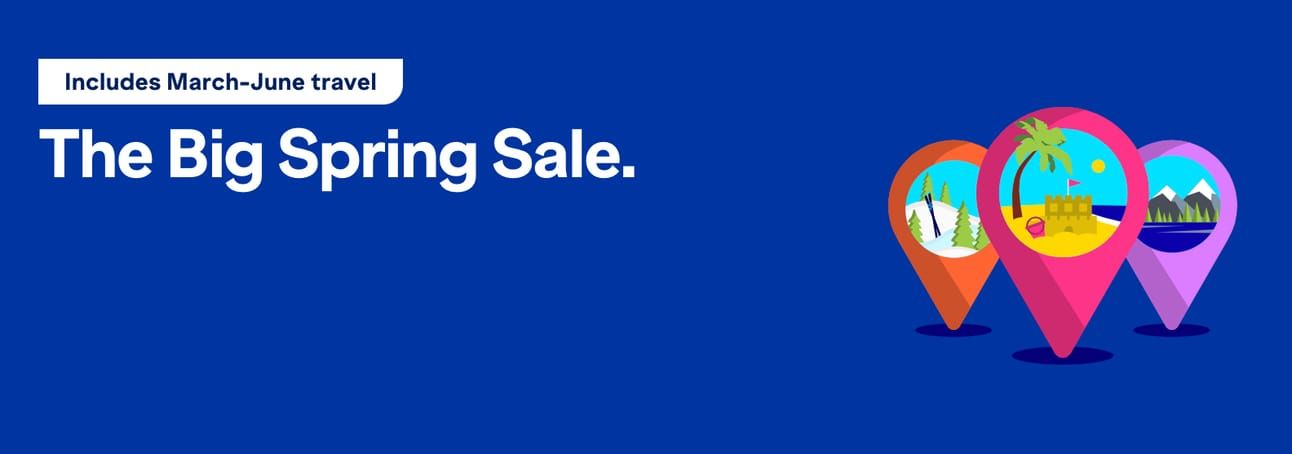 JetBlue's Big Spring Sale landing page
