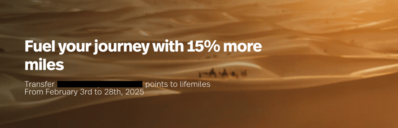 15% transfer bonus to Avianca LifeMiles