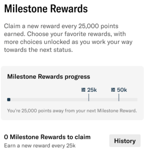 A screenshot from the Bilt app showing an example of the Milestone Rewards Tab