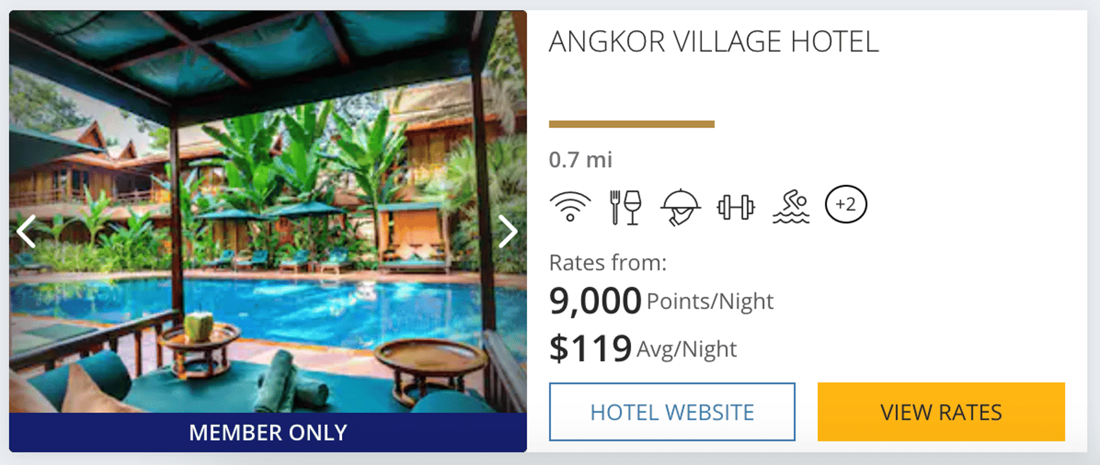 Sample Hyatt booking (Angkor Village Hotel)