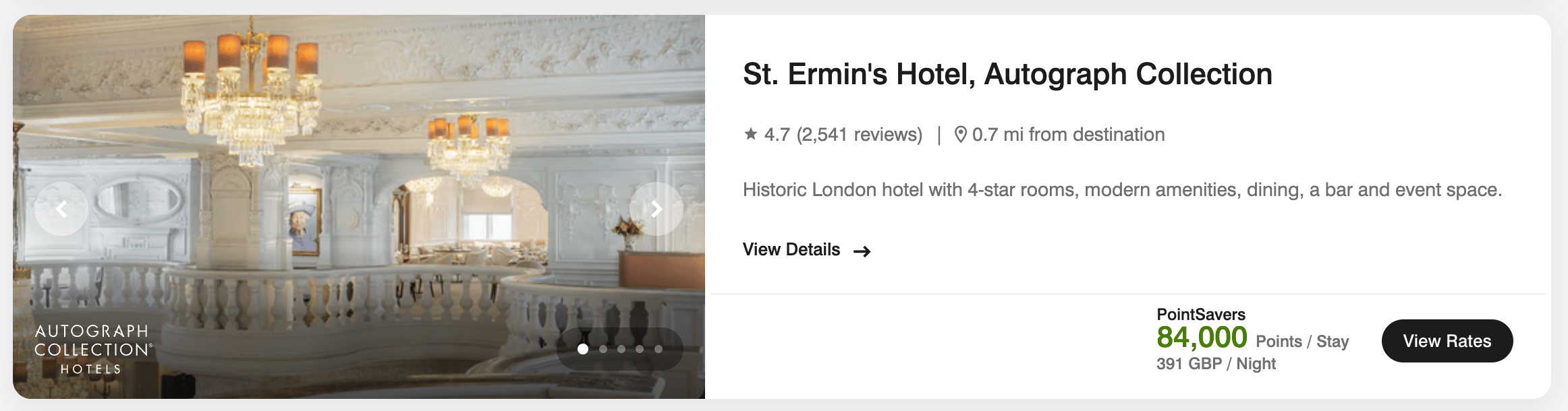 This hotel in London costs $522 USD per night, but is bookable with the 85k Free Night Award.