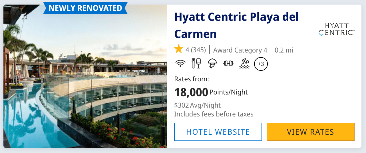 Hyatt Centric in Mexico for 18k points