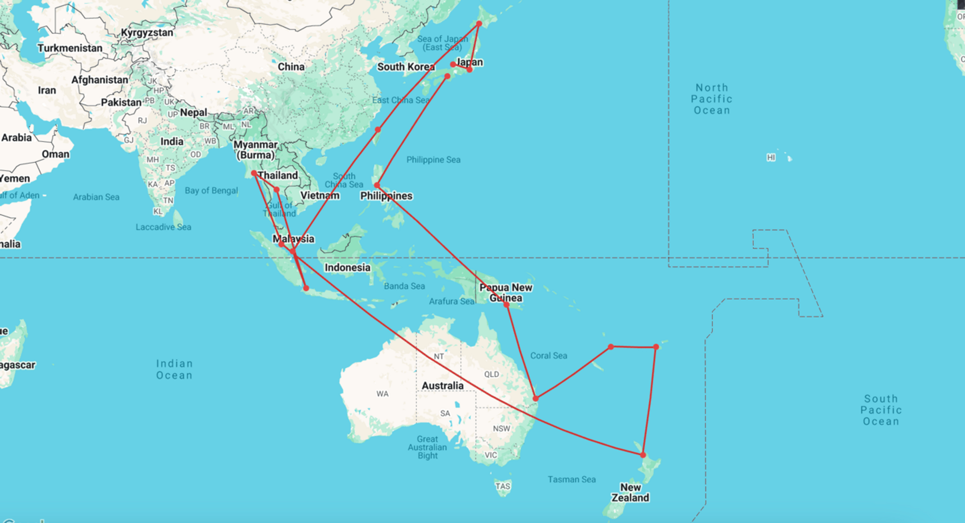 Mike's travel map