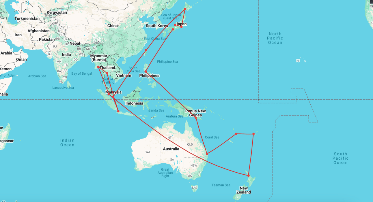 Mike's travel map