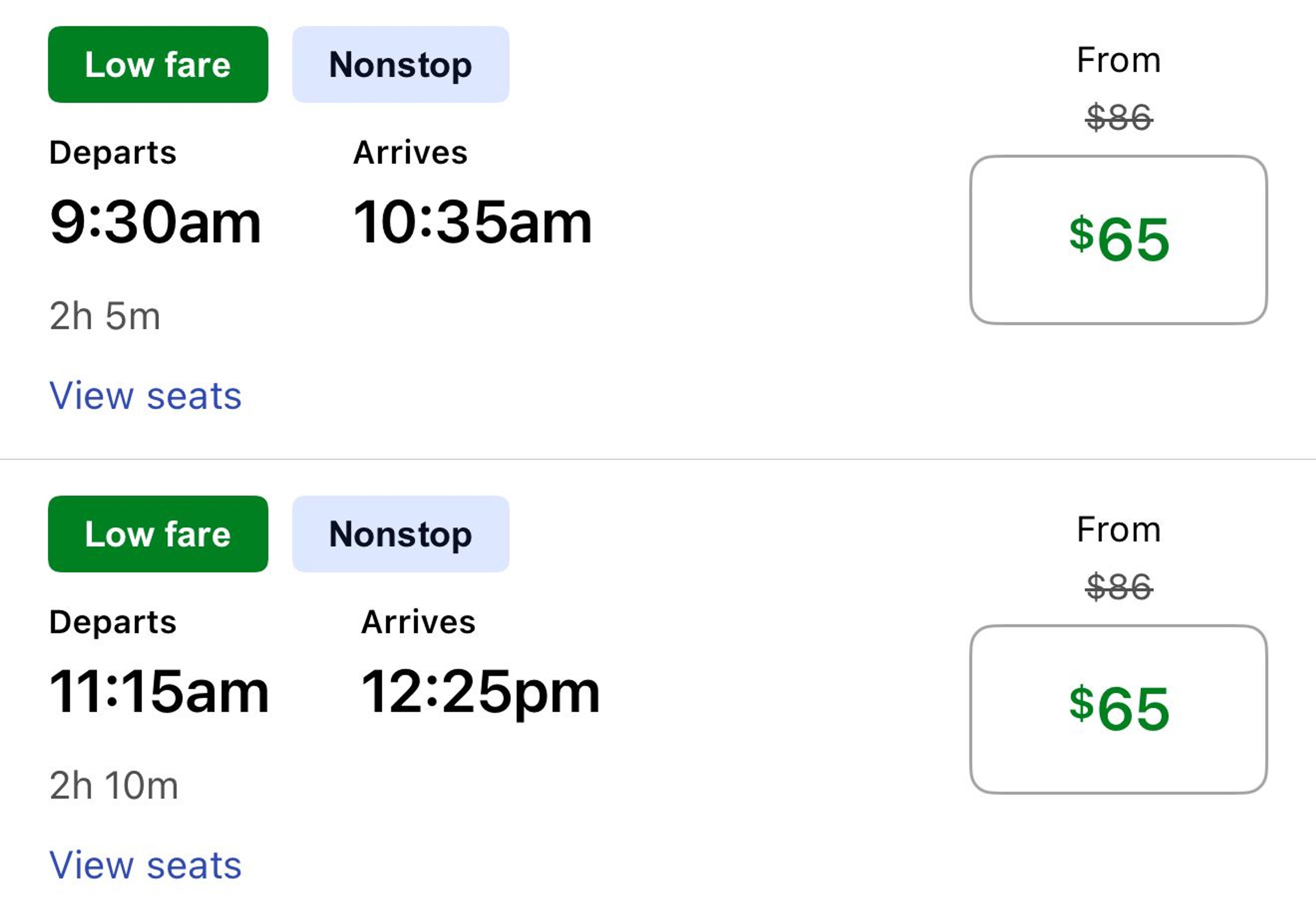 DCA-MDW for $65