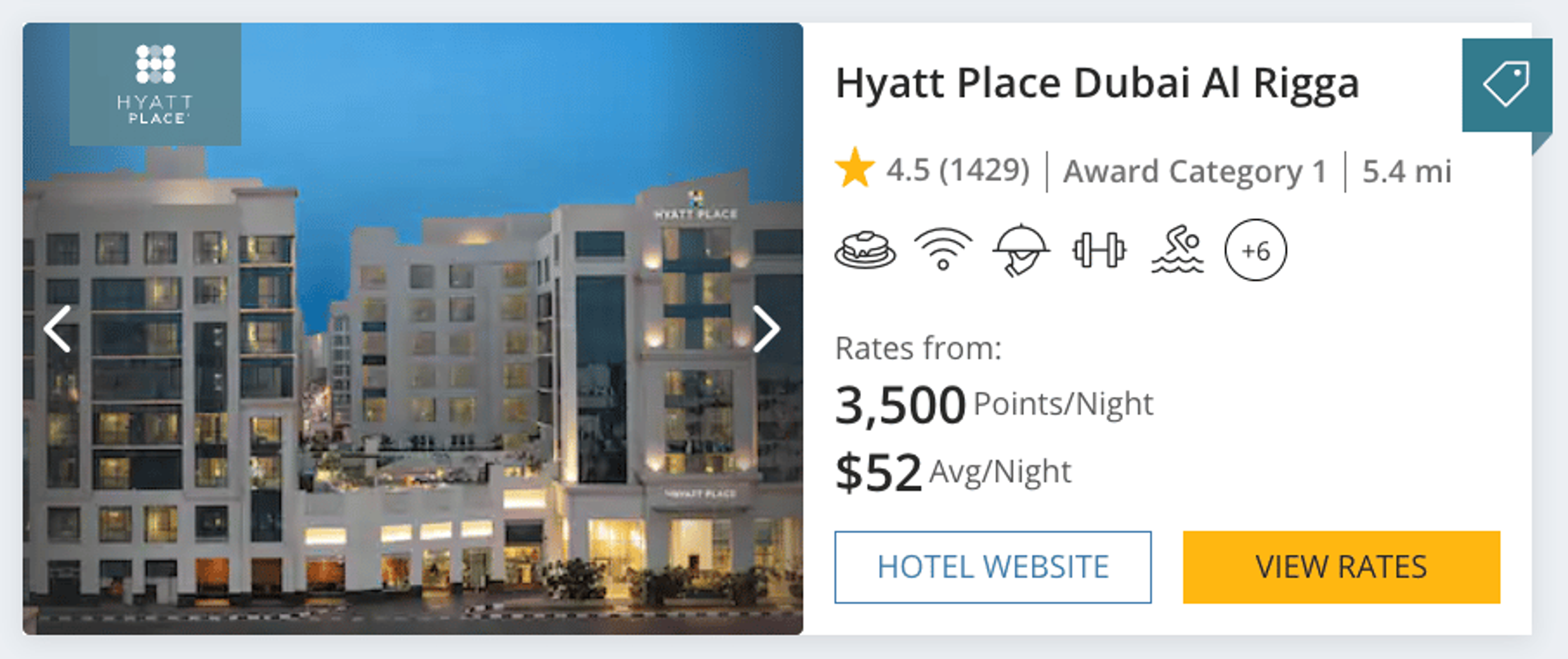 Hyatt Place Dubai Al Rigga, a category 1 hotel