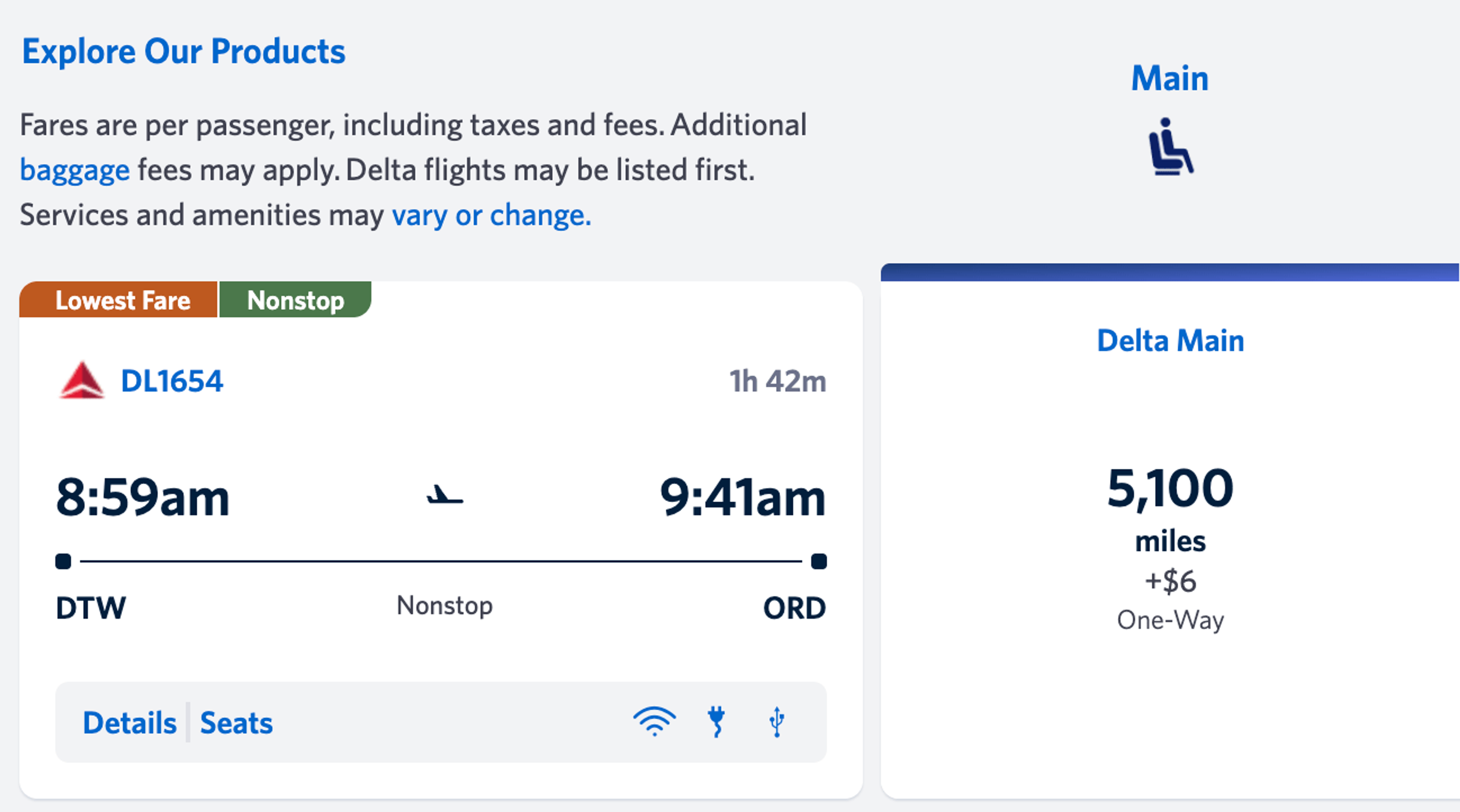Delta flight for a normal number of SkyMiles