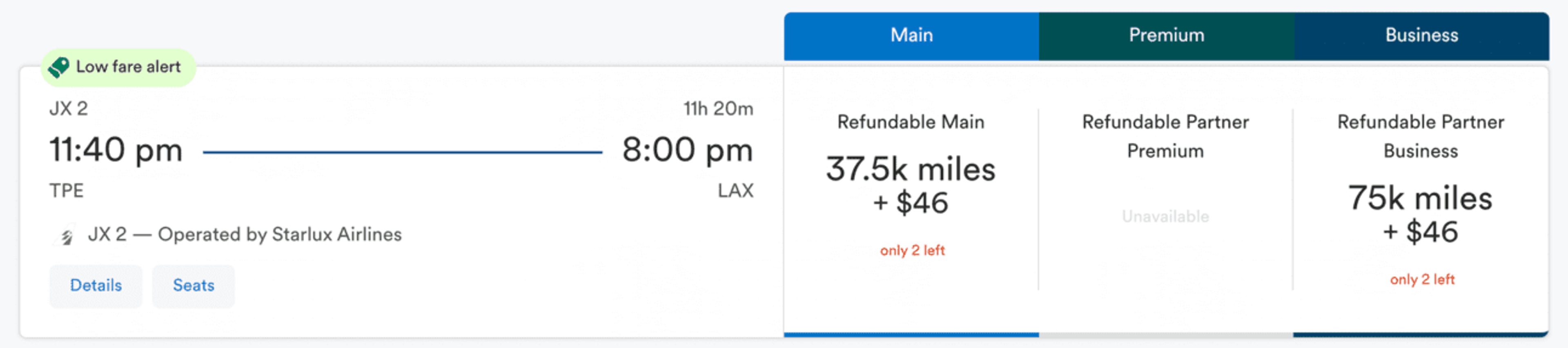 TPE-SEA for 75,000 Alaska miles