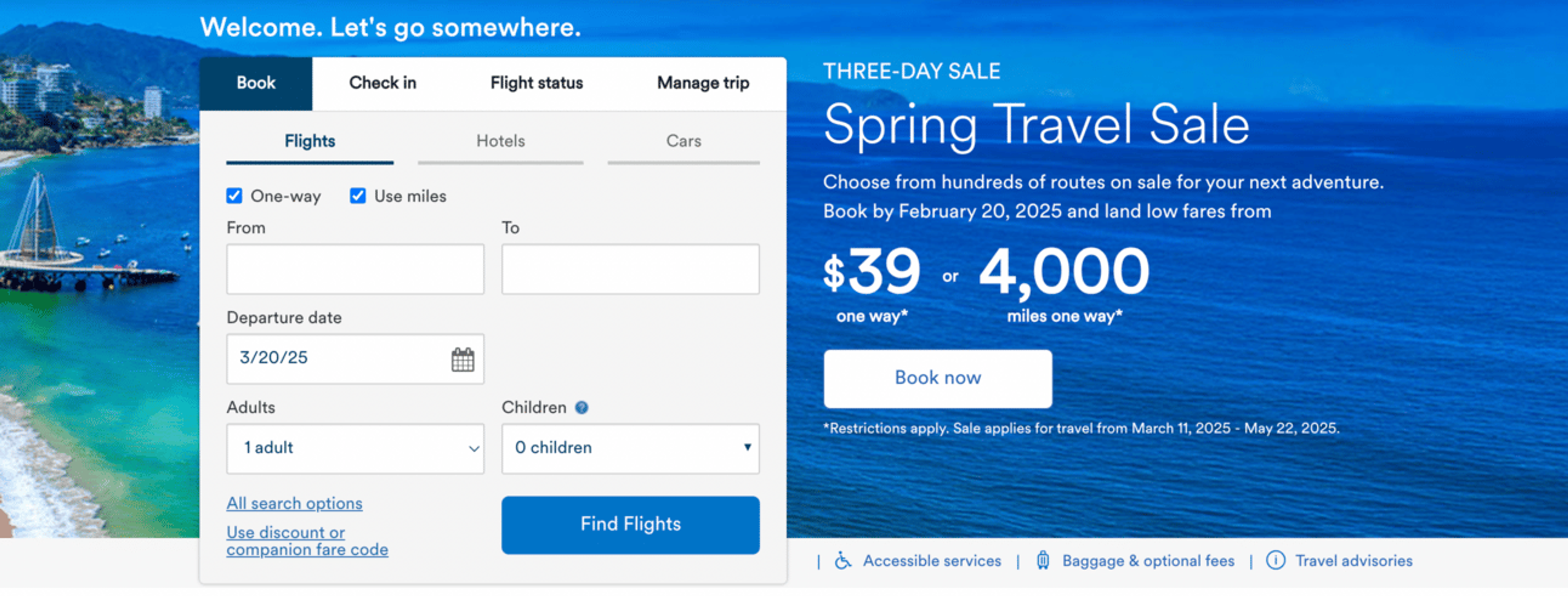 Alaska Spring Sale landing page