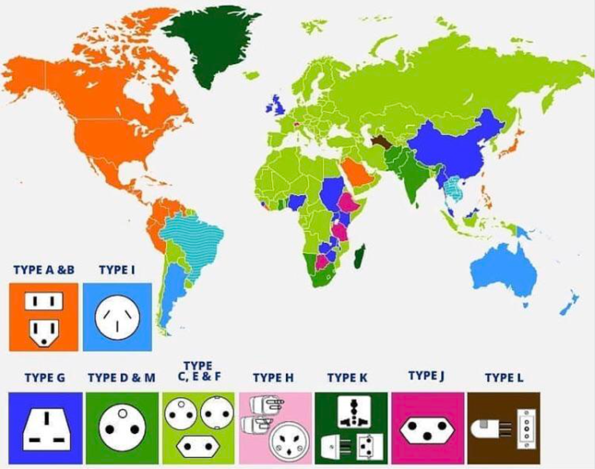 Travel power socket map