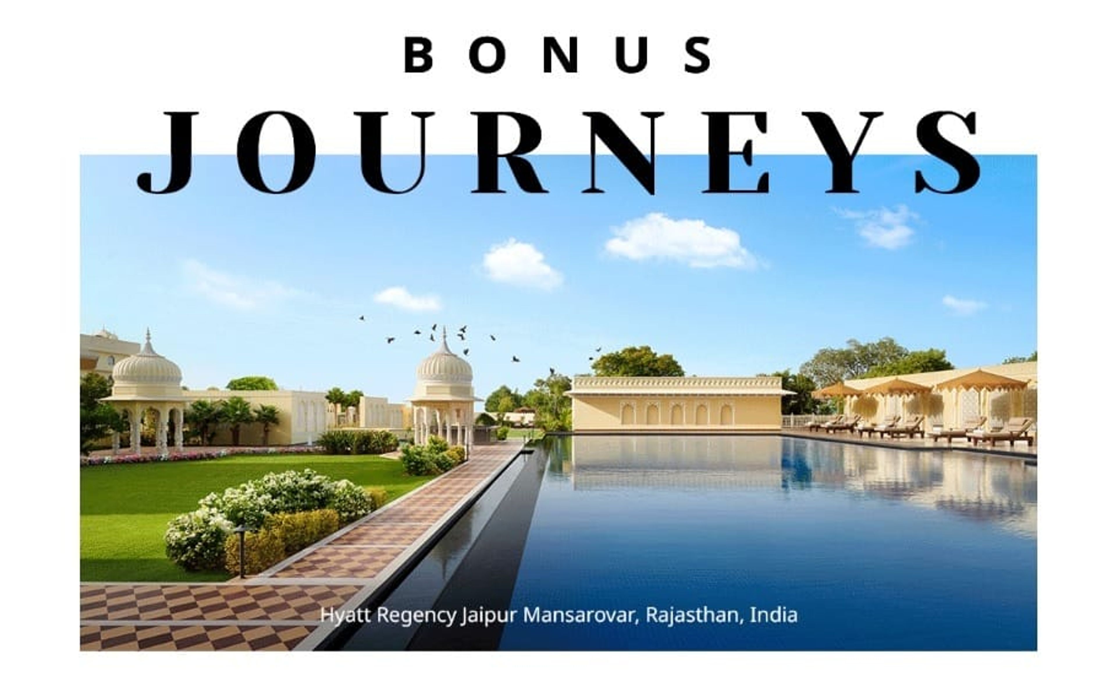 A banner image of Hyatt's recurring "Bonus Journeys" promotion