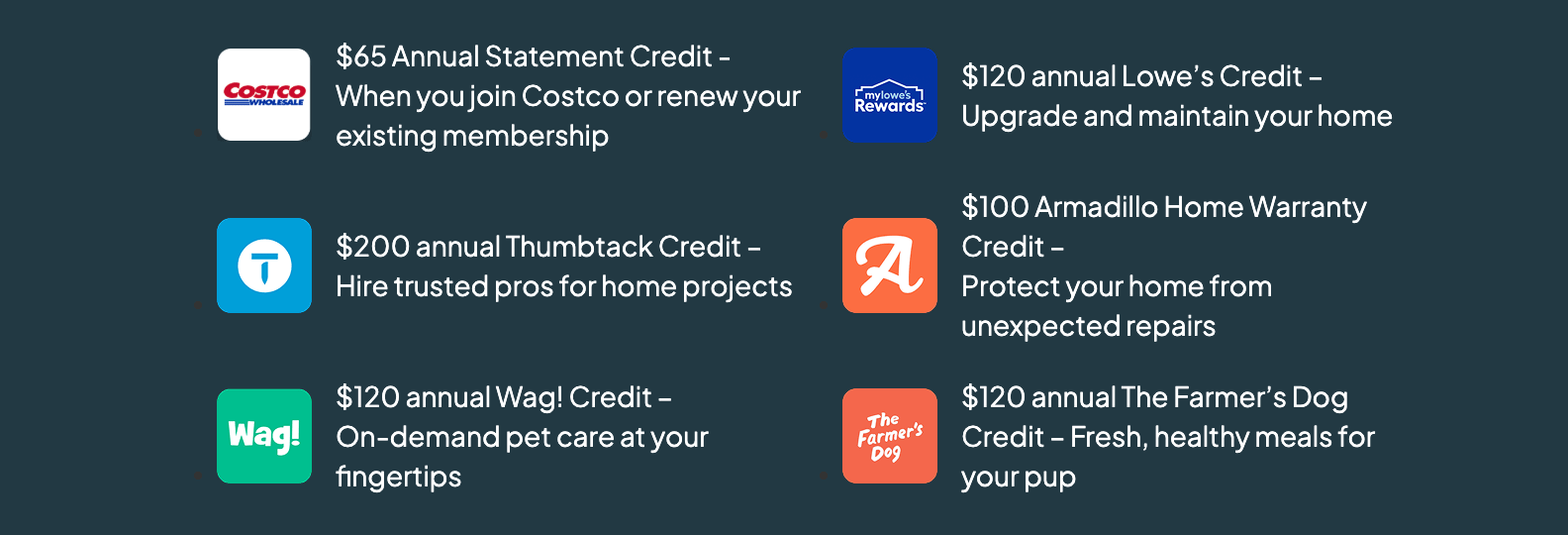 Mesa card perks and credits
