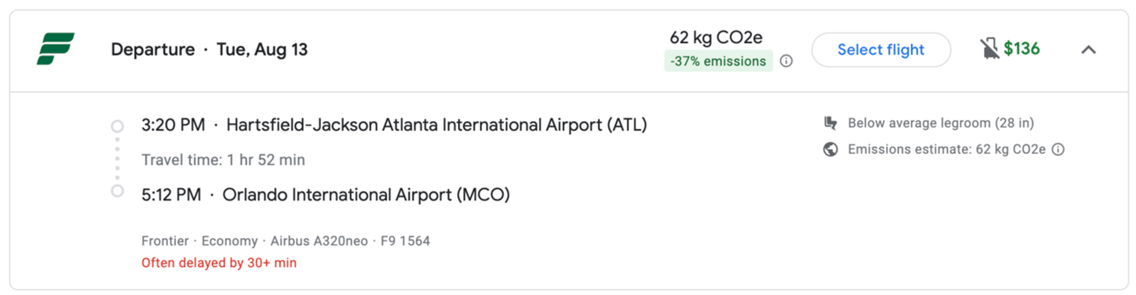 ATL-MCO for $136