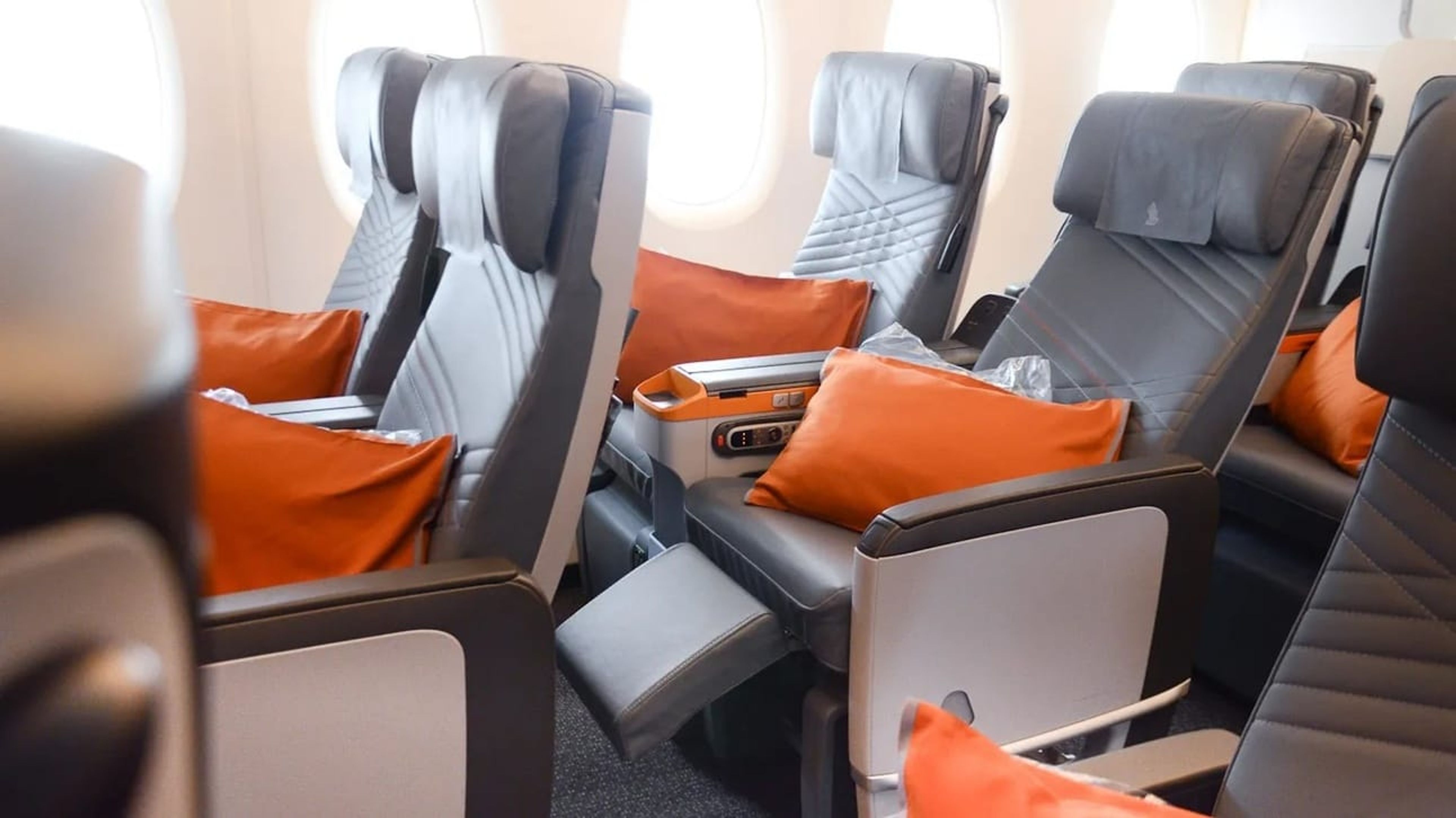 A photo of Singapore's Premium Economy seats